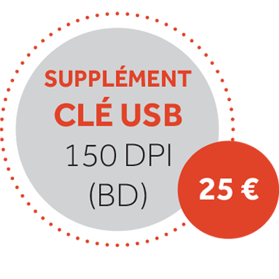 Badge tarif supplément clé usb 150 dpi HD