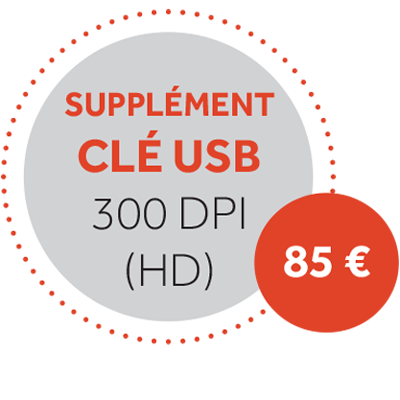 Badge tarif supplément clé usb 300 dpi HD